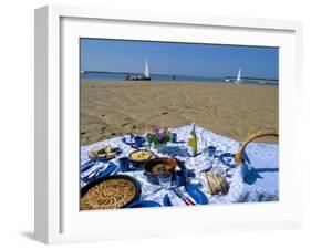 Picnic on the Banc Du Pecheur, Commune Des Portes, Ile De Re, Charente Maritime, France-Bruno Barbier-Framed Photographic Print