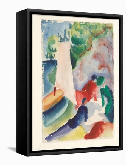 Picnic on the Beach (Picnic after Sailin), 1913-August Macke-Framed Stretched Canvas