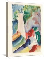 Picnic on the Beach (Picnic after Sailin), 1913-August Macke-Stretched Canvas