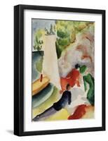 Picnic on the Beach-Auguste Macke-Framed Giclee Print