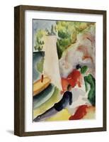 Picnic on the Beach-Auguste Macke-Framed Giclee Print