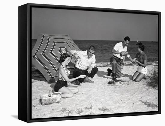 Picnic on the Beach-Philip Gendreau-Framed Stretched Canvas