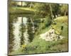 Picnic on the Riverbank-Fernand Toussaint-Mounted Premium Giclee Print