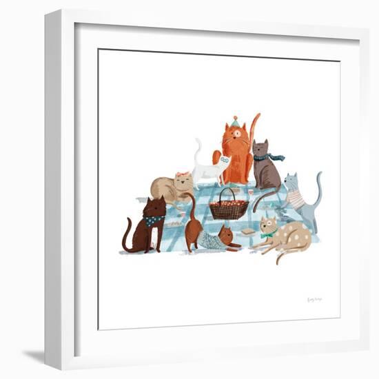 Picnic Pets Cats I-Becky Thorns-Framed Art Print