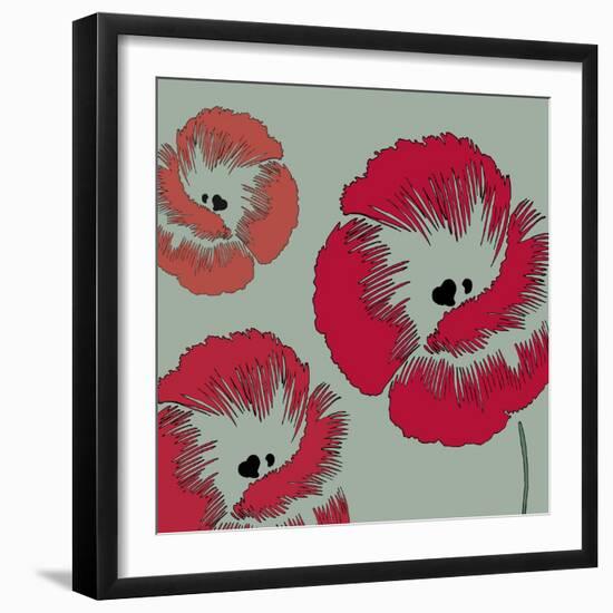 Picnic Poppy, 2005-Sarah Hough-Framed Giclee Print