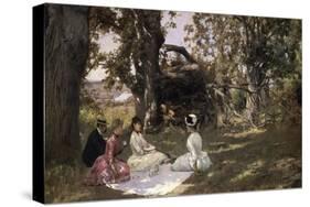 Picnic under the Trees, 1896-Julius Leblanc Stewart-Stretched Canvas