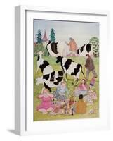 Picnic with Cows-Gillian Lawson-Framed Giclee Print