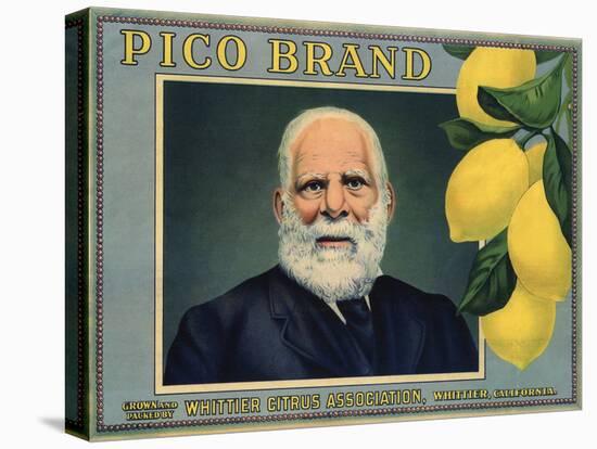 Pico Brand - Whittier, California - Citrus Crate Label-Lantern Press-Stretched Canvas