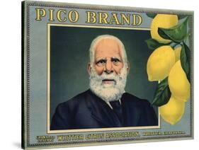 Pico Brand - Whittier, California - Citrus Crate Label-Lantern Press-Stretched Canvas