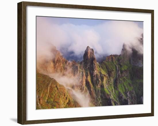 Pico Gato, View from the Miradouro Ninho Da Manta, Arieiro, Madeira, Portugal-Rainer Mirau-Framed Photographic Print