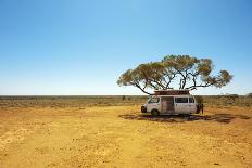 Finding Shade under a Lone Tree While Traveling in the Australian Outback in a Campervan.-Pics by Nick-Photographic Print