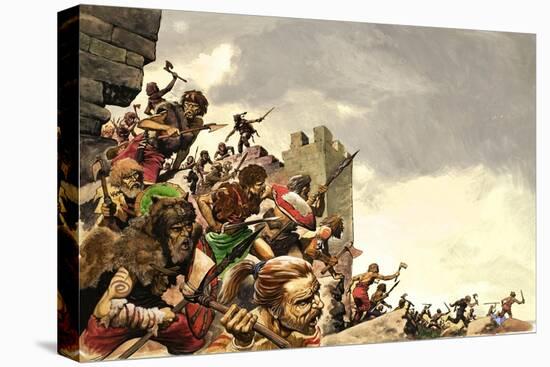 Pict Warriors Invade Britain-Peter Jackson-Stretched Canvas