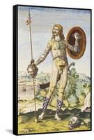 Pictish Man, from "Admiranda Narratio...", 1585-88-John White-Framed Stretched Canvas