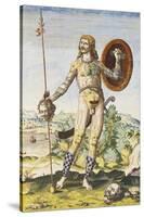 Pictish Man, from "Admiranda Narratio...", 1585-88-John White-Stretched Canvas