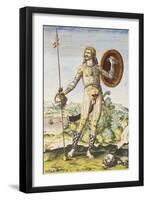 Pictish Man, from "Admiranda Narratio...", 1585-88-John White-Framed Giclee Print