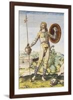 Pictish Man, from "Admiranda Narratio...", 1585-88-John White-Framed Giclee Print