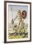 Pictish Man, from "Admiranda Narratio...", 1585-88-John White-Framed Giclee Print