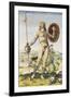 Pictish Man, from "Admiranda Narratio...", 1585-88-John White-Framed Giclee Print