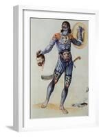 Pictish Man Holding a Human Head-John White-Framed Giclee Print