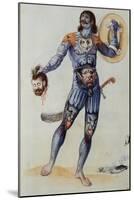 Pictish Man Holding a Human Head-John White-Mounted Giclee Print