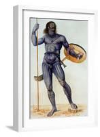 Pictish Man Holding a Shield-John White-Framed Giclee Print