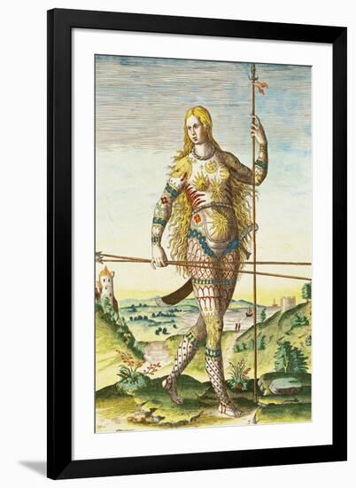 Pictish Woman, from "Admiranda Narratio...", 1585-88-John White-Framed Giclee Print