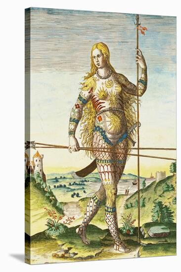 Pictish Woman, from "Admiranda Narratio...", 1585-88-John White-Stretched Canvas