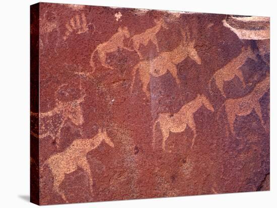 Pictograph, Engravings from Stone Age Culture, Twyfelfonstein Region, Namibia-Art Wolfe-Stretched Canvas