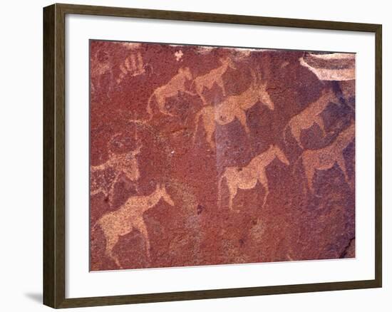 Pictograph, Engravings from Stone Age Culture, Twyfelfonstein Region, Namibia-Art Wolfe-Framed Photographic Print