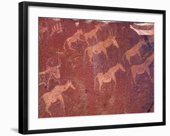 Pictograph, Engravings from Stone Age Culture, Twyfelfonstein Region, Namibia-Art Wolfe-Framed Photographic Print