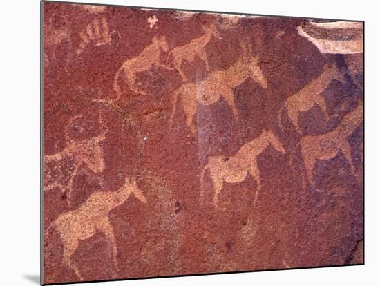 Pictograph, Engravings from Stone Age Culture, Twyfelfonstein Region, Namibia-Art Wolfe-Mounted Photographic Print