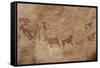 Pictograph of Lion Attack, Libya-David Parker-Framed Stretched Canvas