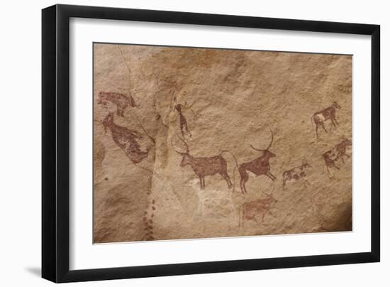 Pictograph of Lion Attack, Libya-David Parker-Framed Photographic Print