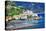 Pictorial Coastal Town Amalfi , Italy-Maugli-l-Stretched Canvas