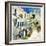 Pictorial Courtyards Of Santorini -Artwork In Painting Style-Maugli-l-Framed Art Print