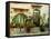 Pictorial Greek Villages Artwork in Retro Style-Maugli-l-Framed Stretched Canvas