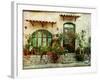 Pictorial Greek Villages Artwork in Retro Style-Maugli-l-Framed Photographic Print