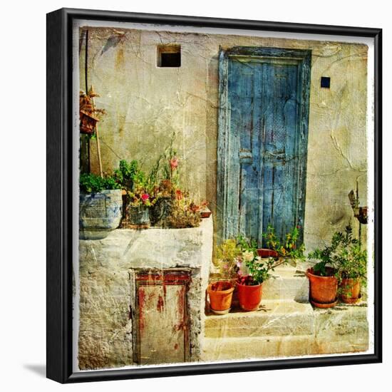 Pictorial Greek Villages-Maugli-l-Framed Art Print