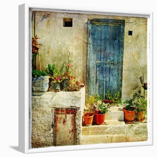 Pictorial Greek Villages-Maugli-l-Framed Art Print