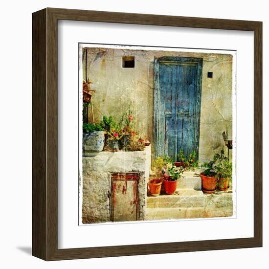 Pictorial Greek Villages-Maugli-l-Framed Art Print