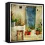 Pictorial Greek Villages-Maugli-l-Framed Stretched Canvas