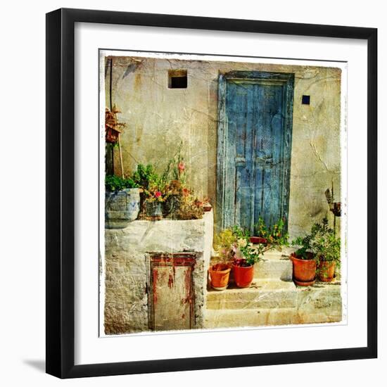 Pictorial Greek Villages-Maugli-l-Framed Art Print