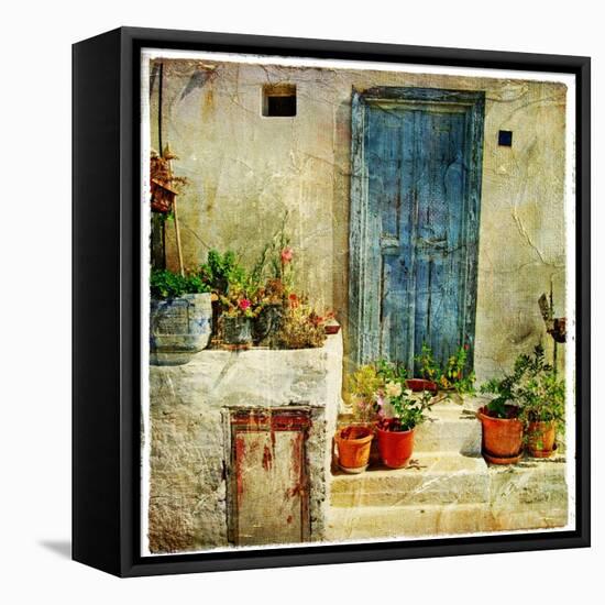 Pictorial Greek Villages-Maugli-l-Framed Stretched Canvas