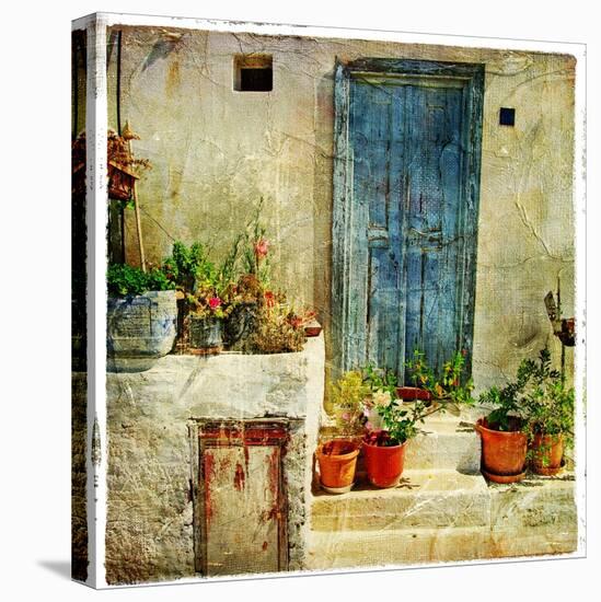 Pictorial Greek Villages-Maugli-l-Stretched Canvas