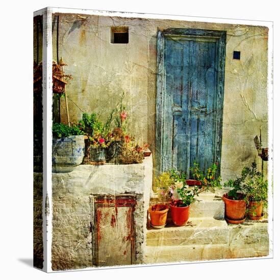 Pictorial Greek Villages-Maugli-l-Stretched Canvas