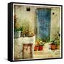 Pictorial Greek Villages-Maugli-l-Framed Stretched Canvas