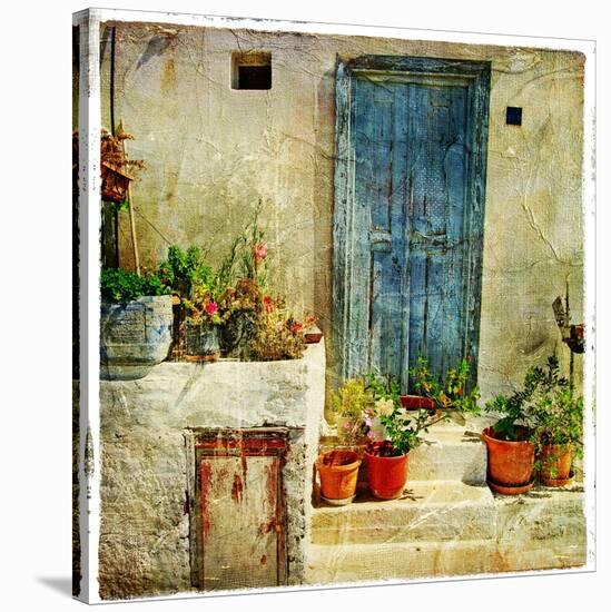 Pictorial Greek Villages-Maugli-l-Stretched Canvas