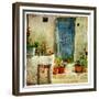 Pictorial Greek Villages-Maugli-l-Framed Premium Giclee Print