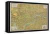 Pictorial Map of London-null-Framed Stretched Canvas