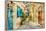 Pictorial Old Streets Of Greece - Picture In Painting Style-Maugli-l-Framed Art Print